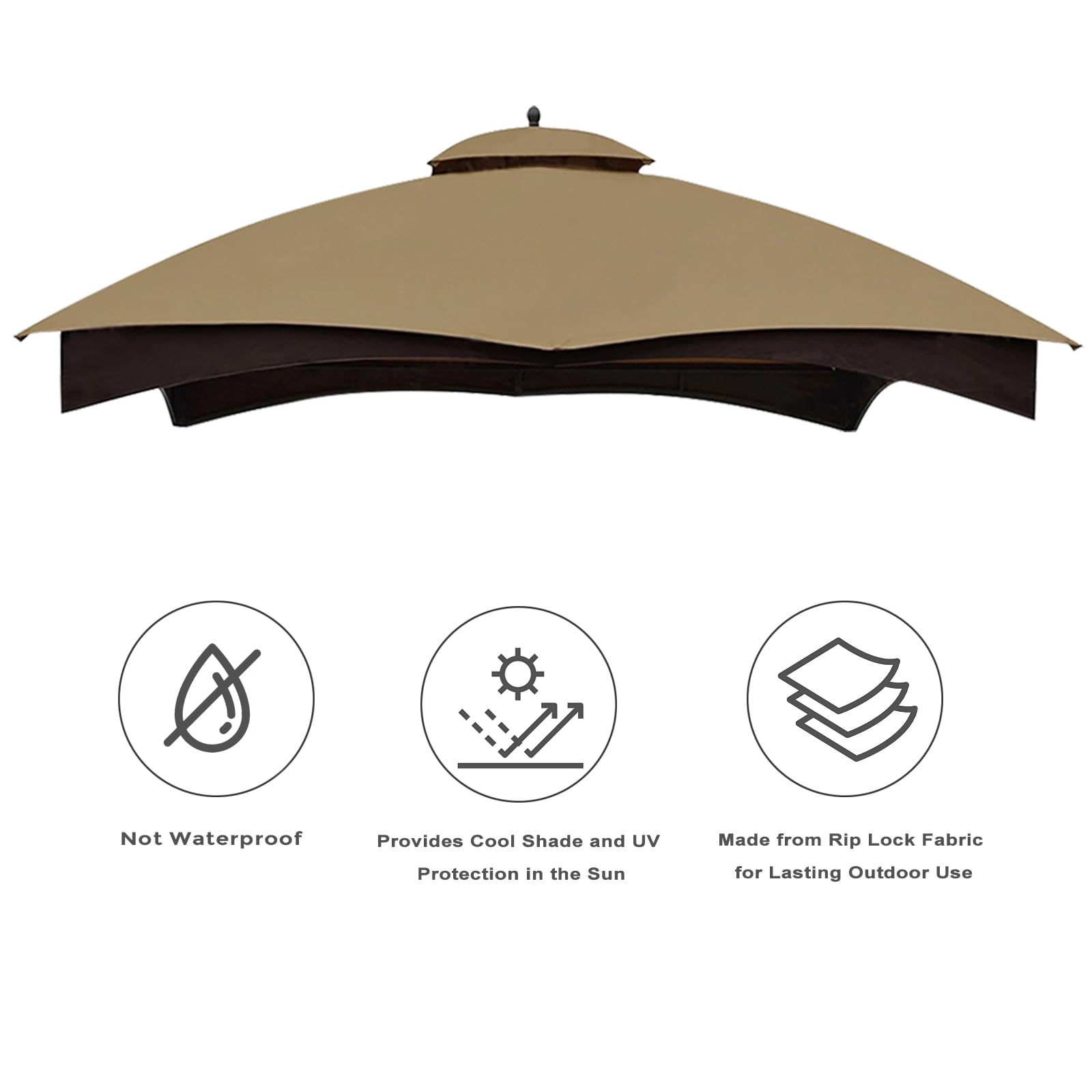 Eurmax canopy installed on gazebo frame demonstrating ready-to-use protection