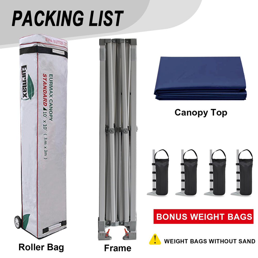 Eurmax sandbag weights pictured to show stable anchoring benefit