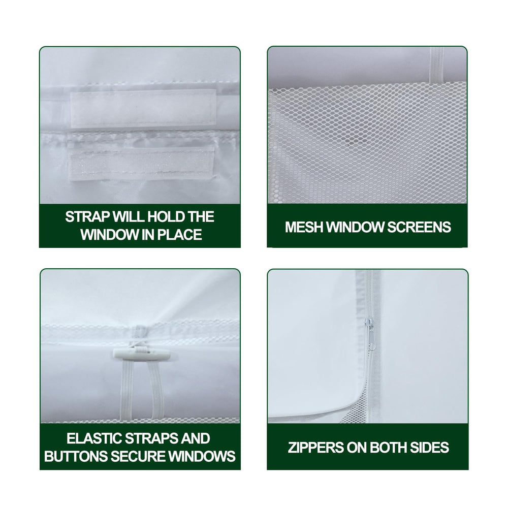Eurmax sidewall attached to canopy valance showing loop strap connection