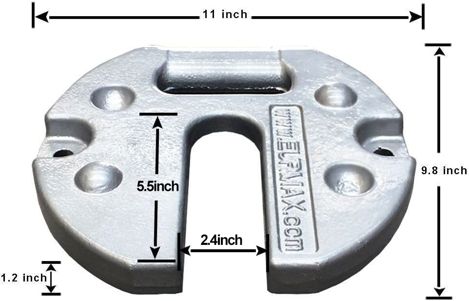 Eurmax weight plate fitted on canopy leg illustrating instant stability