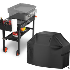 EUTRKei front view griddle cart showing tabletop and accessories for organized cooking