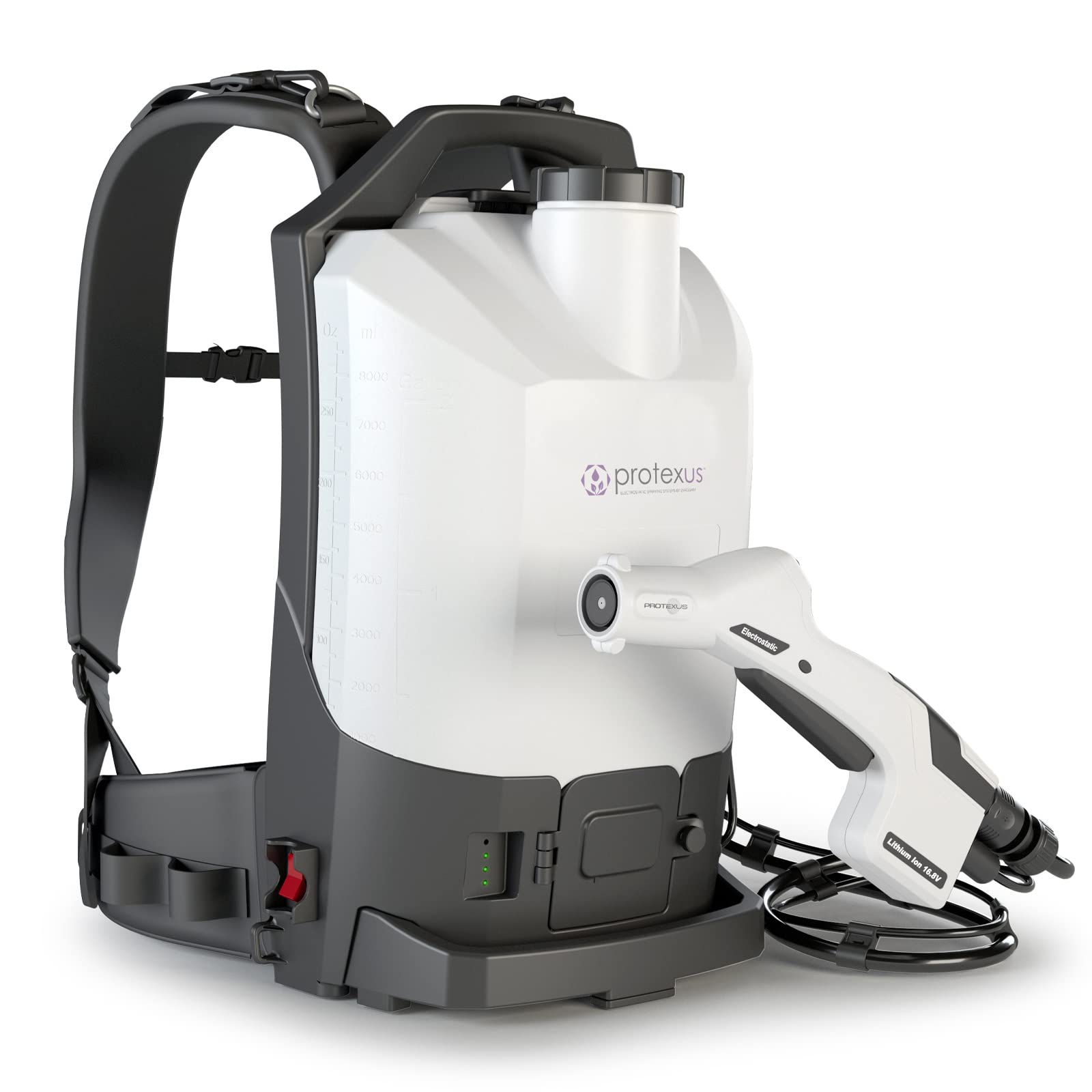 EvaClean Protexus worn by operator for scale demonstrating lightweight portability
