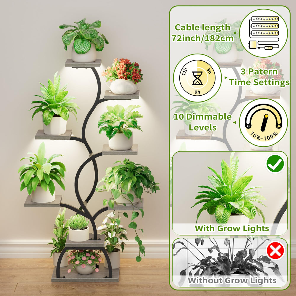 EVAWOO sturdy iron base and frame detail showing stability for multiple pots and safety