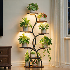 EVAWOO front view of 8-tier plant stand showing elegant display and space saving