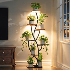 EVAWOO front view of full 7-tier stand showcasing vertical plant display and organization