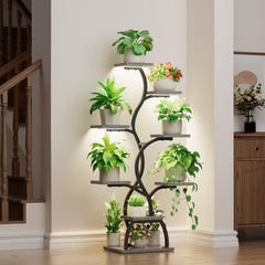 EVAWOO plant stand styled in a living room showcasing decorative appeal and tidy plant organization