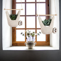 Evbopa close-up of macrame knotting highlighting strong handmade cotton-linen construction