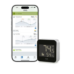 Eve Weather front view showing clean design and easy outdoor monitoring