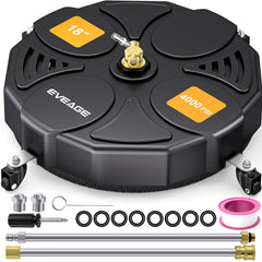 EVEAGE 18 inch front view showing full cleaning deck and benefit of broad coverage