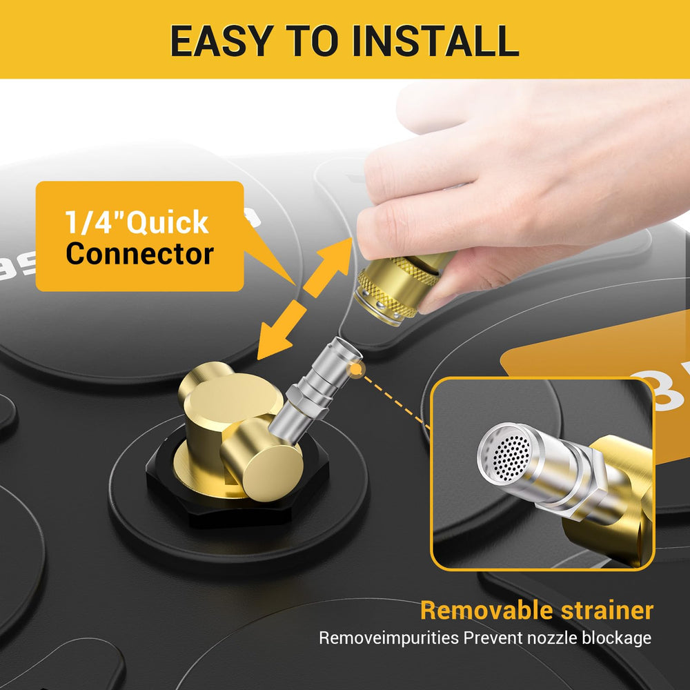 EVEAGE quick-connect and two extension wands for fast hookup and extended reach