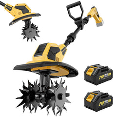 EVEAGE front view of tiller showing compact design and benefits