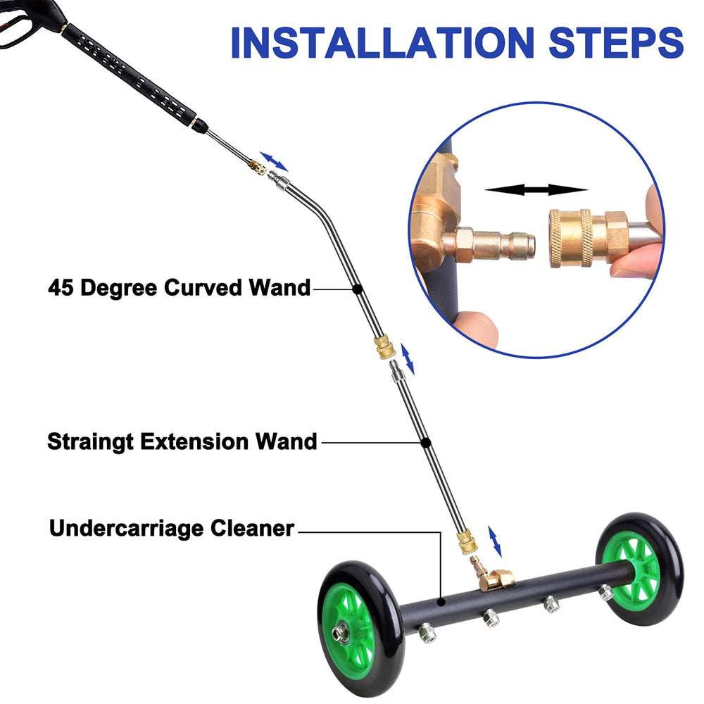 EVEAGE attachment in use cleaning a car underbody to remove grime efficiently