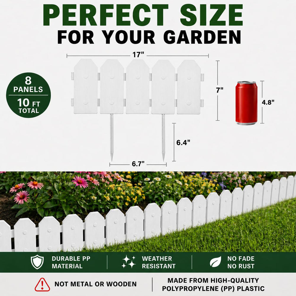 Evelyne linked panels in straight line creating tidy lawn edge barrier