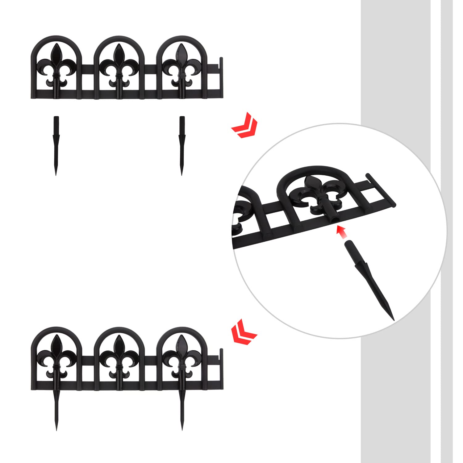 Evelyne spike depth illustration for hard soil showing secure installation
