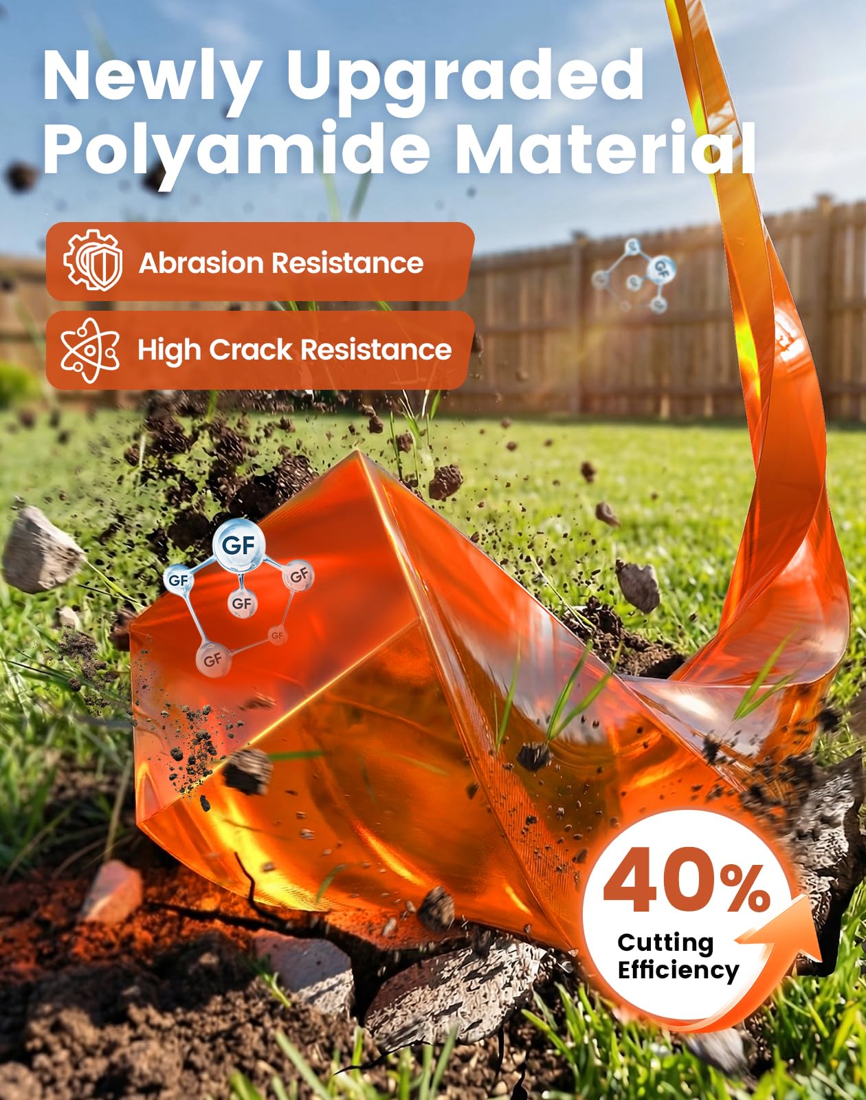 Eventronic macro of polyamide texture, high abrasion resistance for rocky terrain