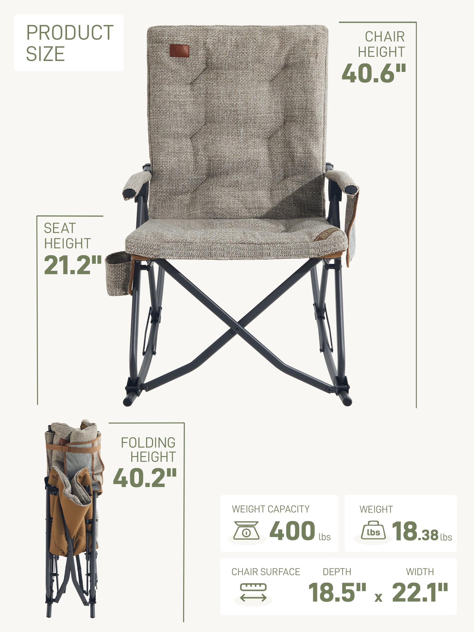 EVER ADVANCED chair with person for scale, supports up to 400 lbs safely