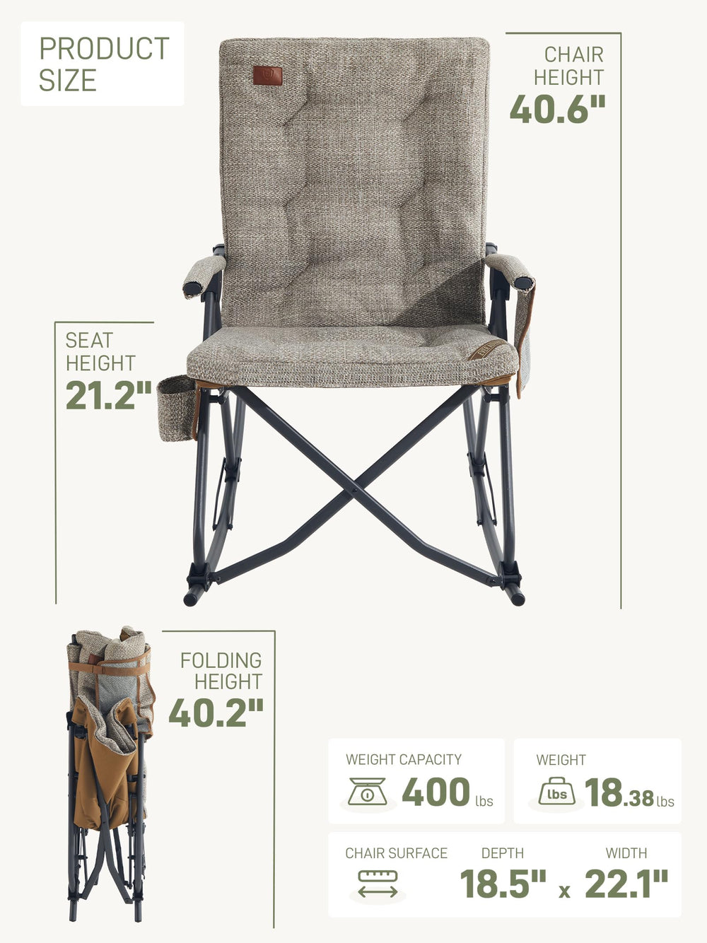 EVER ADVANCED chair with person for scale, supports up to 400 lbs safely