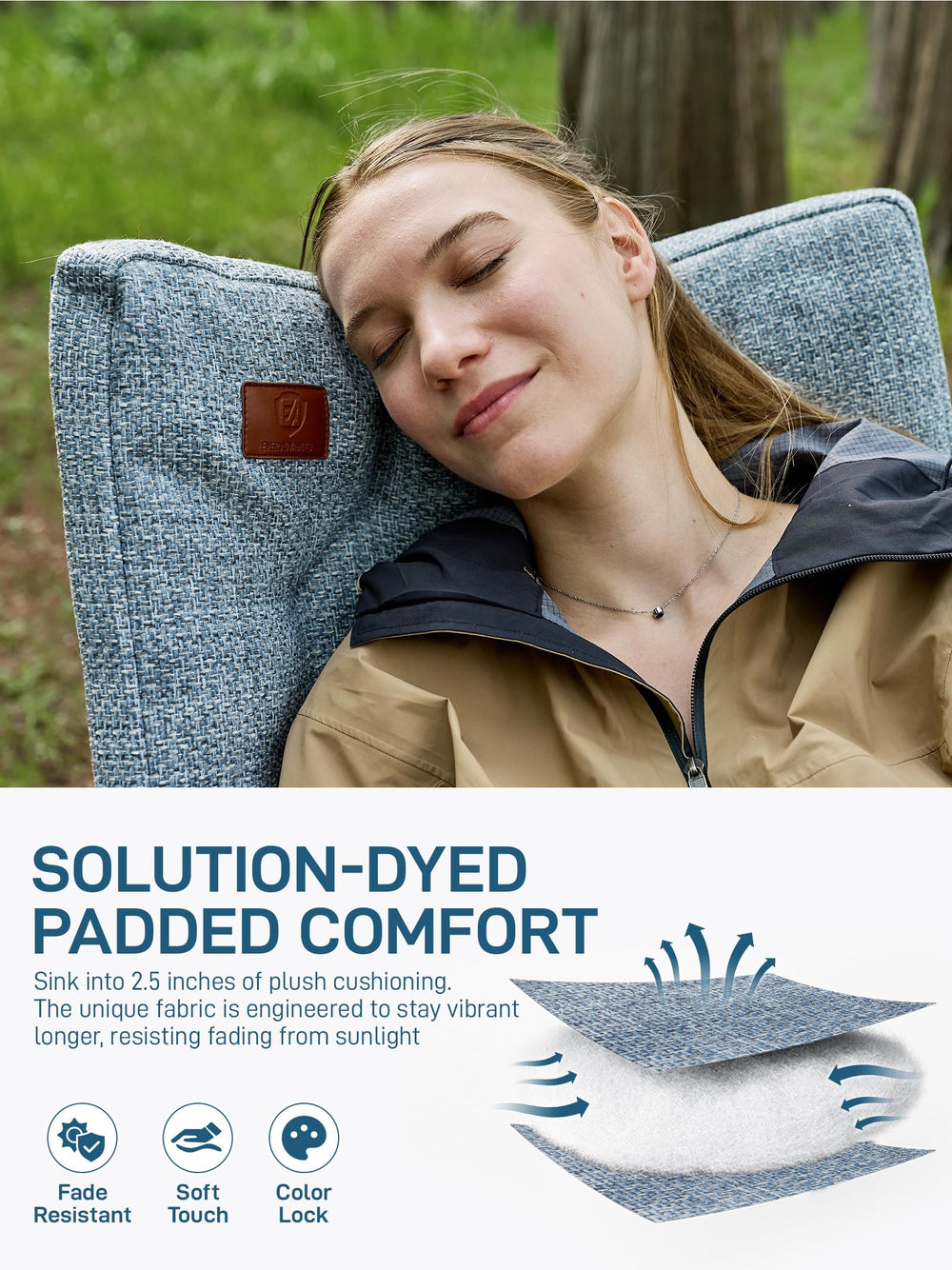 EVER ADVANCED close-up of solution-dyed fabric showing soft texture and fade resistance