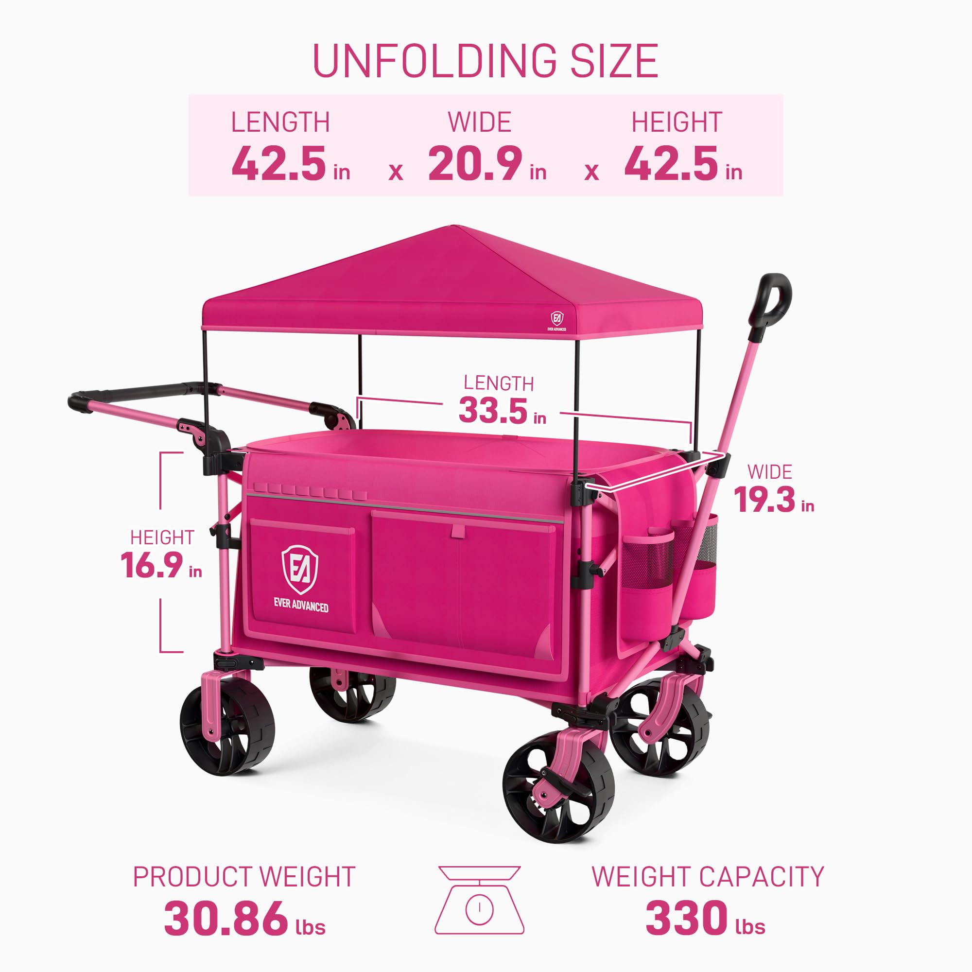 EVER ADVANCED cup holders and side pockets organized for convenience