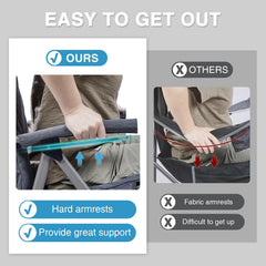 EVER ADVANCED chair folded in carry bag for compact, portable storage