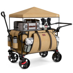 EVER ADVANCED front view showing full wagon and canopy for easy transport