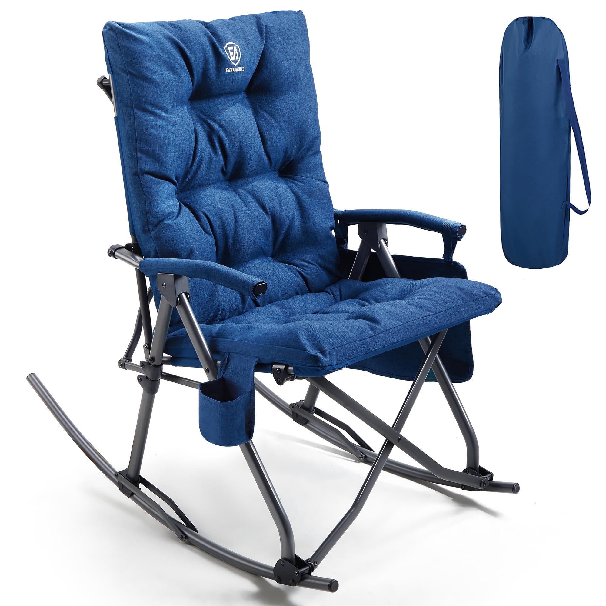 EVER ADVANCED front view showing open and folded positions, highlights portability