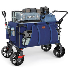 EVER ADVANCED front view of folded wagon showing compact storage benefit