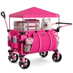 EVER ADVANCED front view of wagon showing sturdy frame and capacity