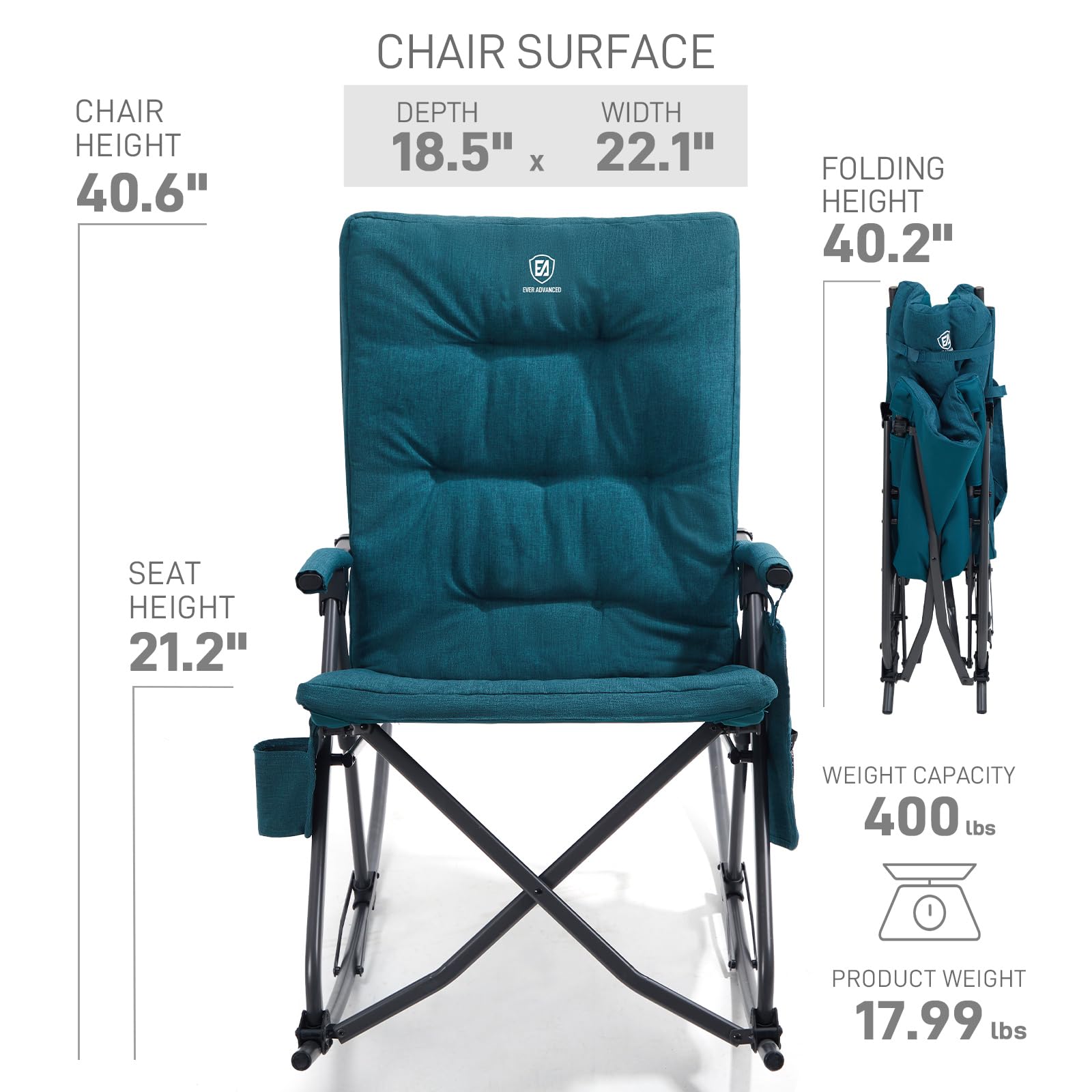 EVER ADVANCED chair in a patio setting demonstrating outdoor relaxation benefits
