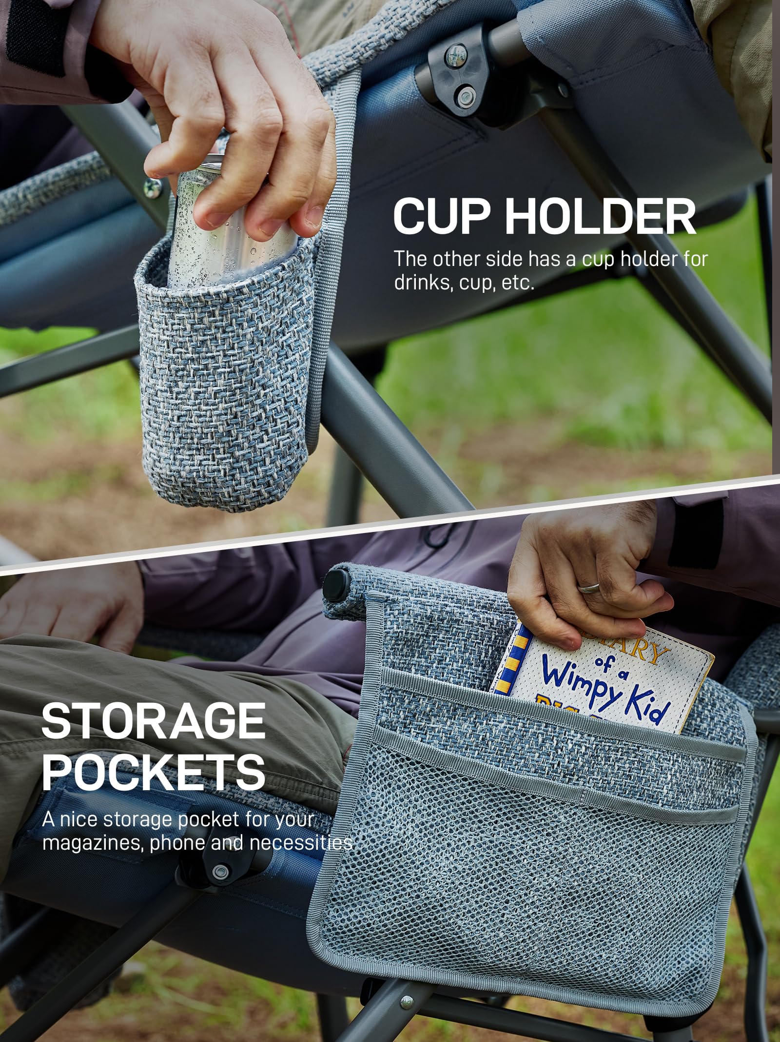 EVER ADVANCED side pockets and cup holder keeping essentials organized