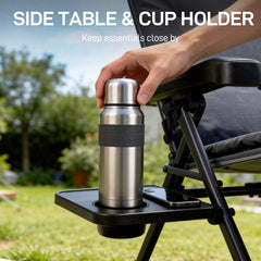 EVER ADVANCED built-in side table holding drink for convenient access