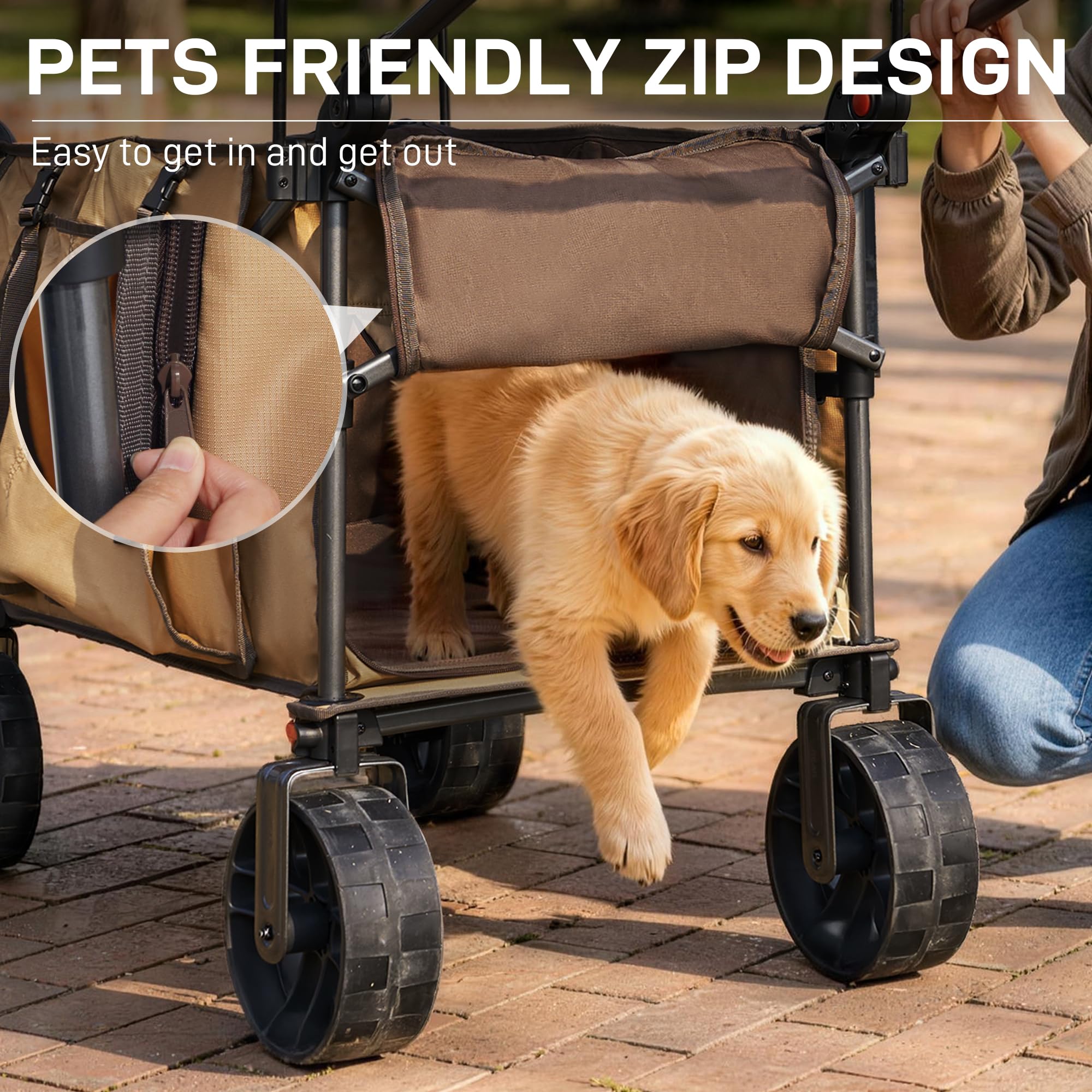 EVER ADVANCED zippered bottom panel opened for long-item storage convenience