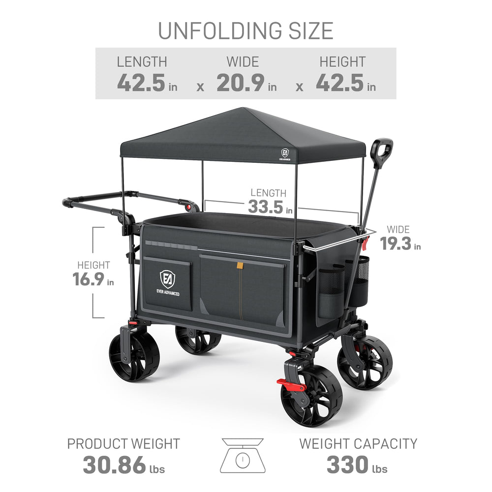 EVER ADVANCED zippered bottom storage open with long item inside for secure transport benefit