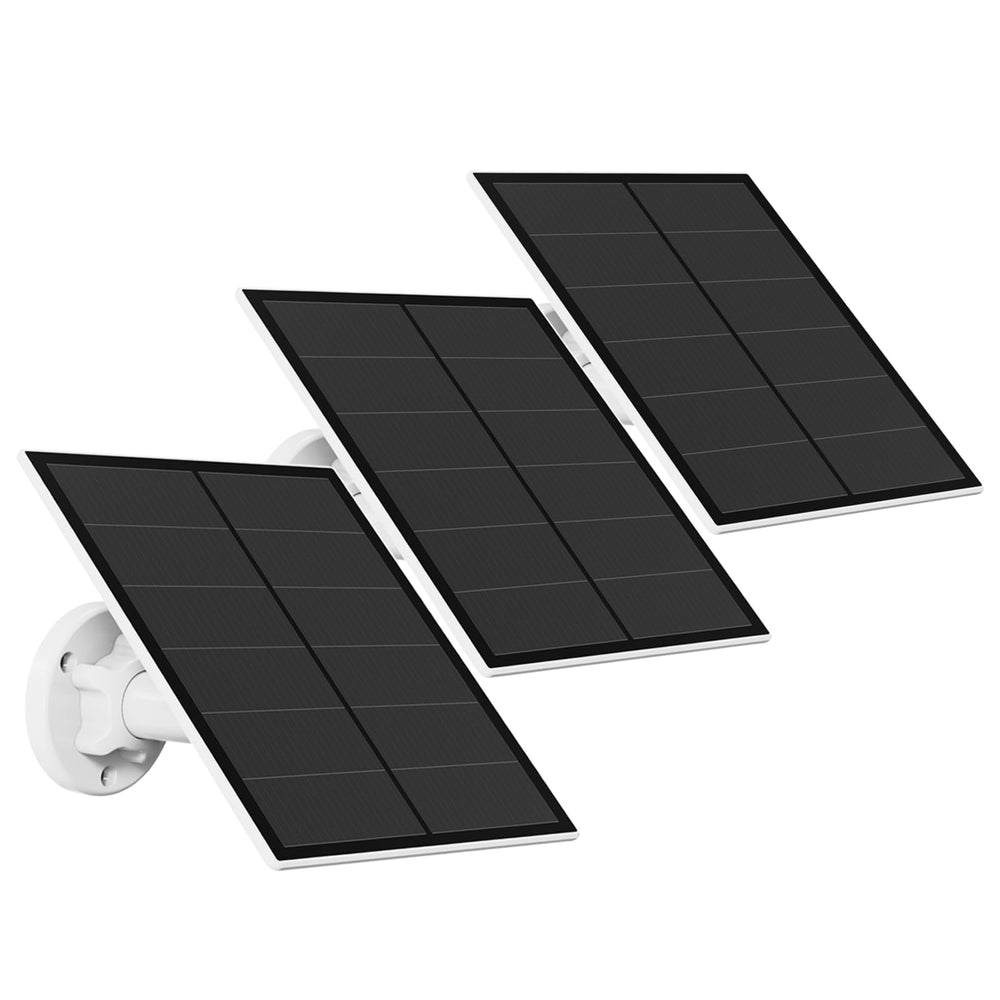 EverExceed front view of three solar panels showing kit contents and compact design benefit