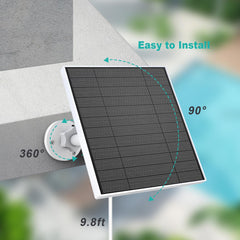 EverExceed solar panel installed beside Eufy camera providing continuous power and reduced battery swaps