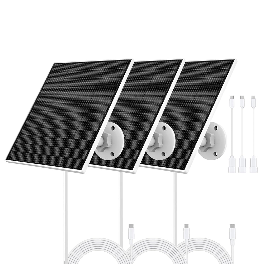 EverExceed solar panel front view showing compact 5W panel and stable frame, ideal for Eufy cameras