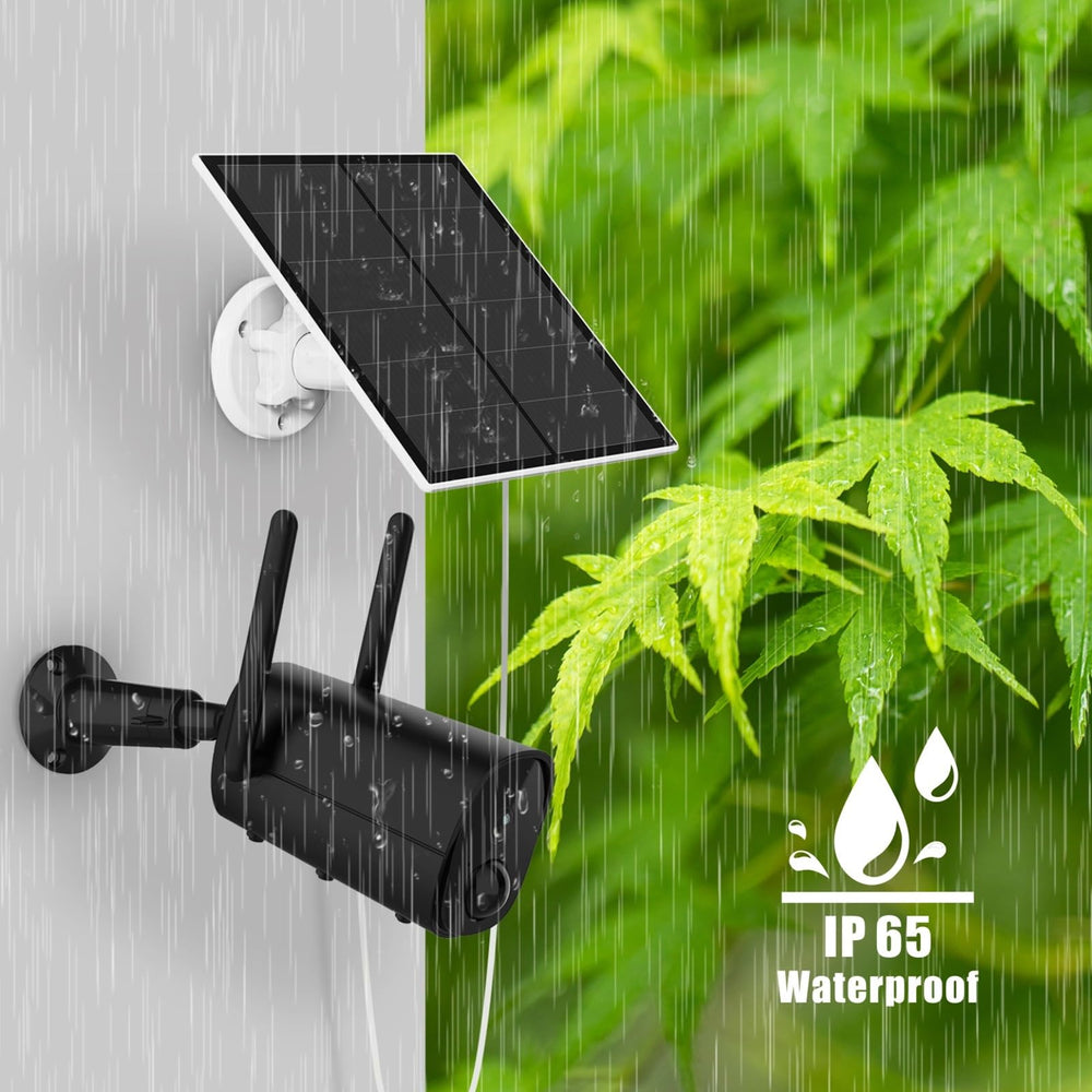 EverExceed panel under light rain demonstrating IP65 weather resistance benefit