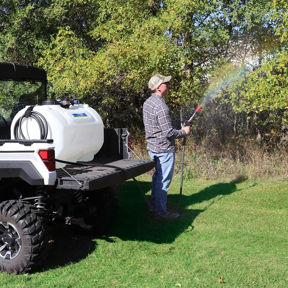 Everflo EF5500-BOX mounted on a sprayer tank demonstrating standard mounting pattern advantage