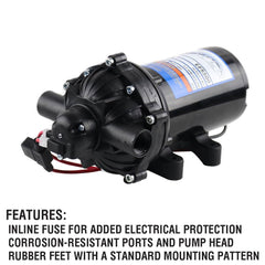 Everflo EF5500-BOX valve and Santoprene diaphragm detail illustrating chemical resistance benefit