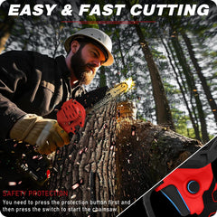 EVERFORCE close-up of 6-inch chain and bar highlighting cutting precision and durability