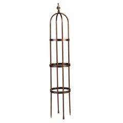 Evergreen 5 ft obelisk front view showing stable rustproof support and decorative appeal