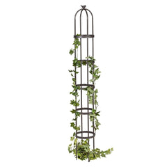 Evergreen bronze obelisk front view showing sturdy support and elegant shape