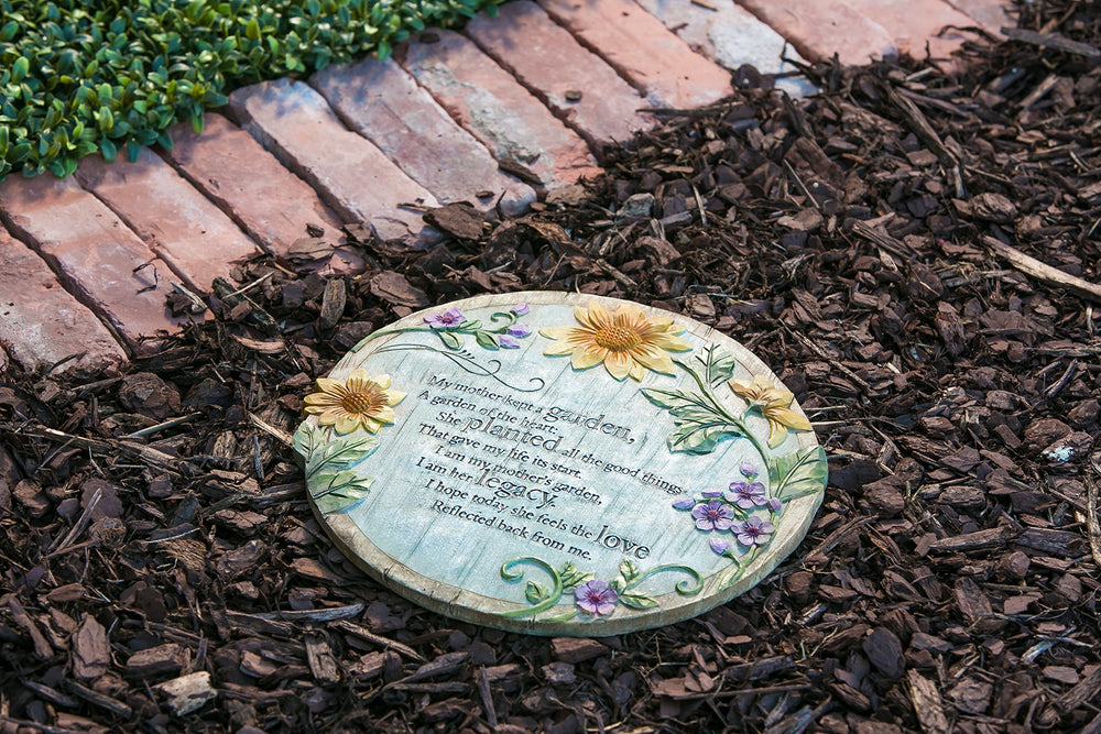Evergreen Flag close-up of sculpted sunflower detail highlighting textured relief and lasting finish