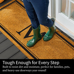 Evergreen Flag mat styled on porch enhancing curb appeal and protection