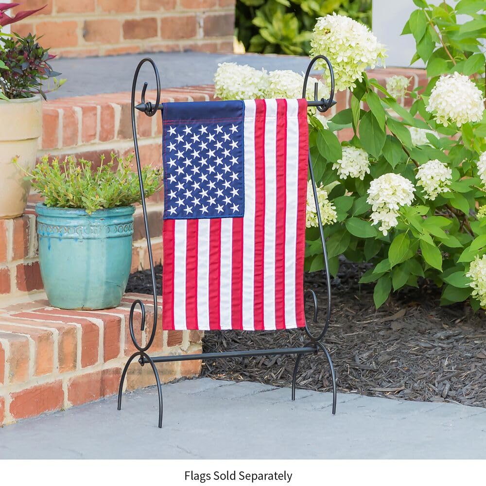Evergreen Flag side profile in lawn illustrating low-profile, neat presentation