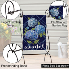 Evergreen Flag stand holding an American garden flag to show patriotic display