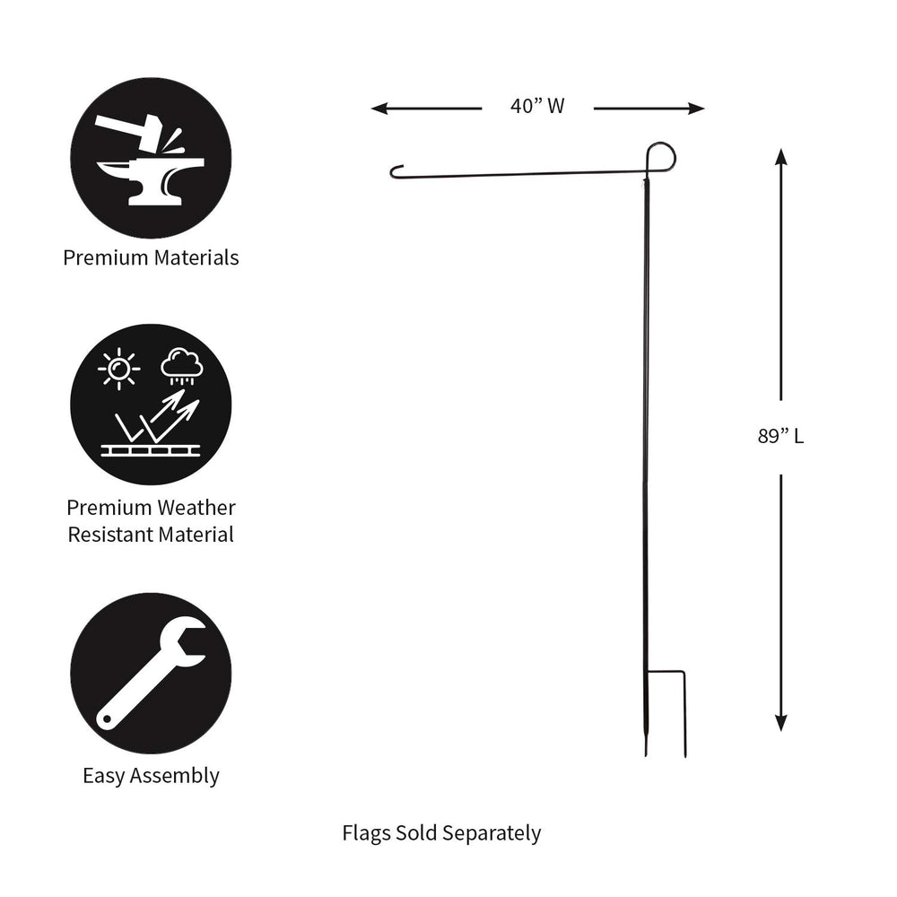 Evergreen close-up of top ring clip securing sleeve for stable flag display