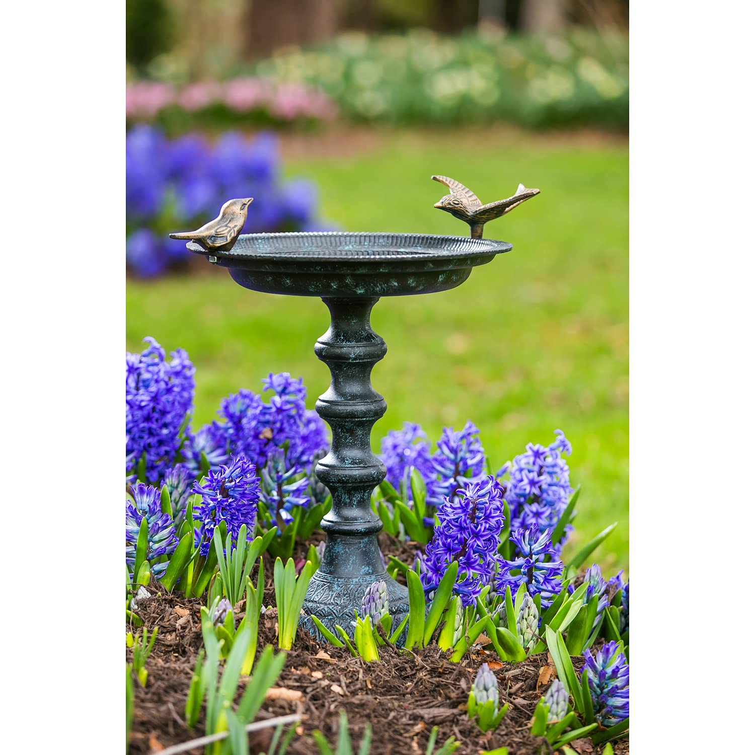 Evergreen Garden close-up of embossed leaf basin detail, decorative and weather-resistant