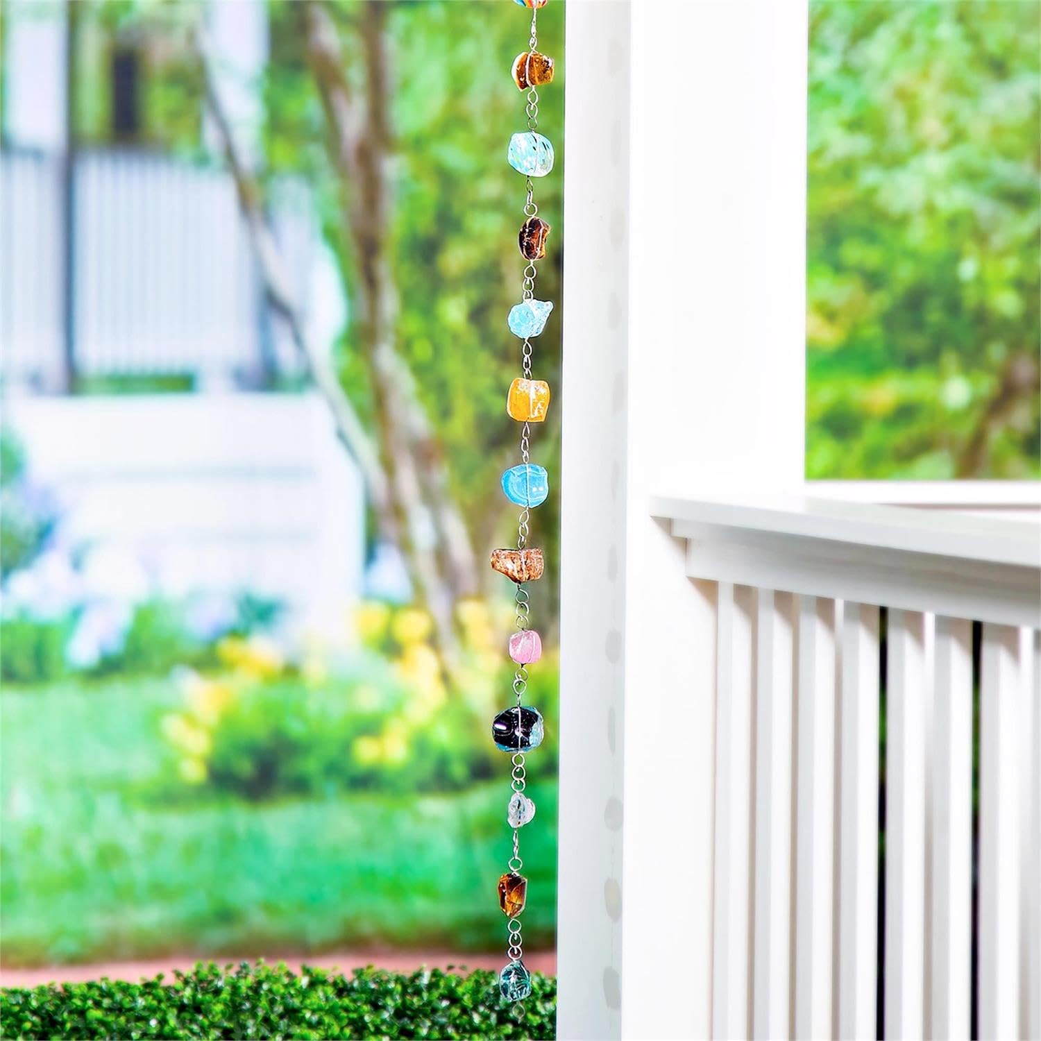 Evergreen Garden close-up of colored glass pieces showing durable attractive finish