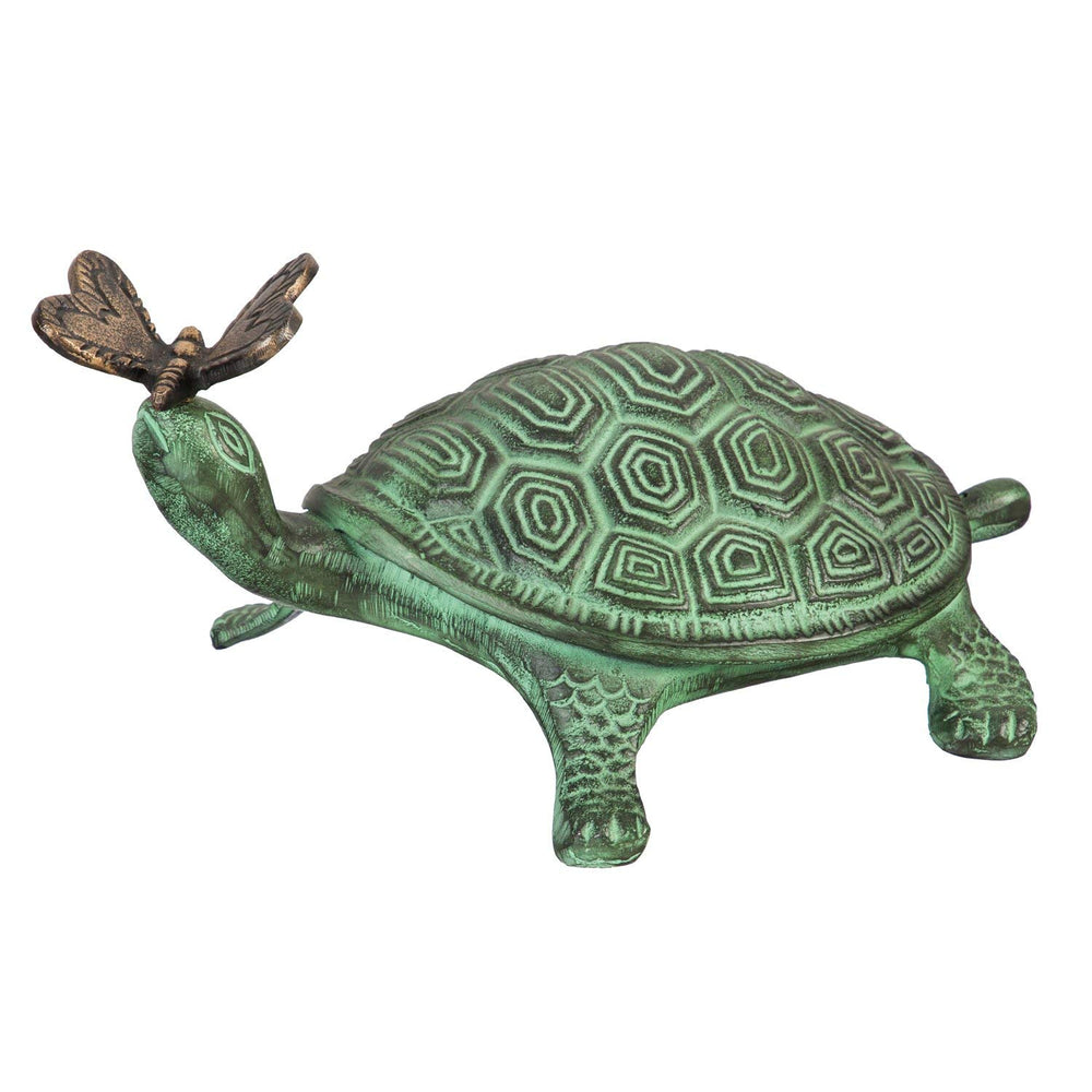 Evergreen Garden front view of turtle and butterfly showing durable outdoor charm